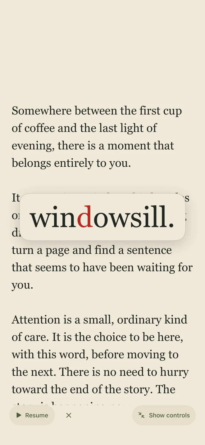 Enlarged centered word above the surrounding paragraph